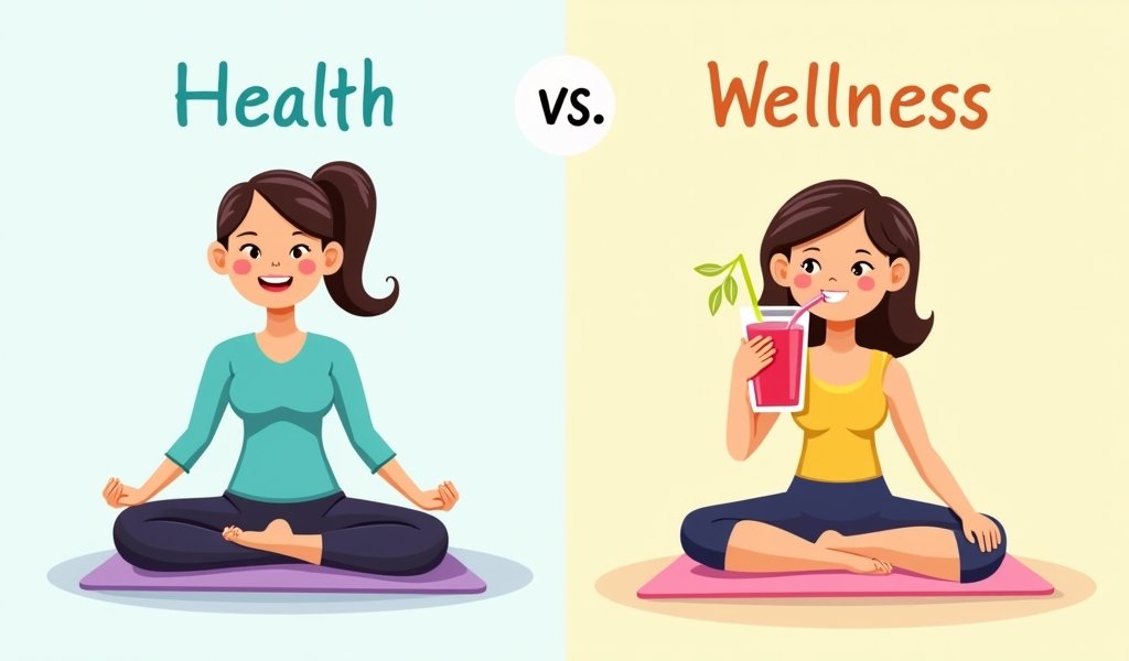 what is the difference between health and wellness